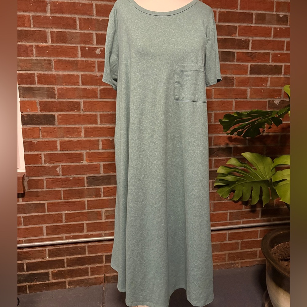 LuLaRoe Teal Maxi Dress with Pocket